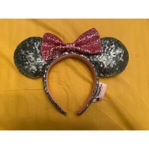 Disney Parks Fairy Godmother Sequined Light Blue Teal and Pink Headband Ears